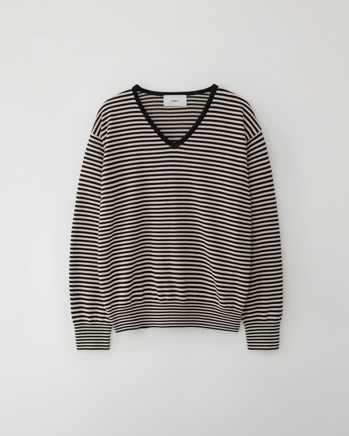 Blanche v-neck stripe knit - cream black