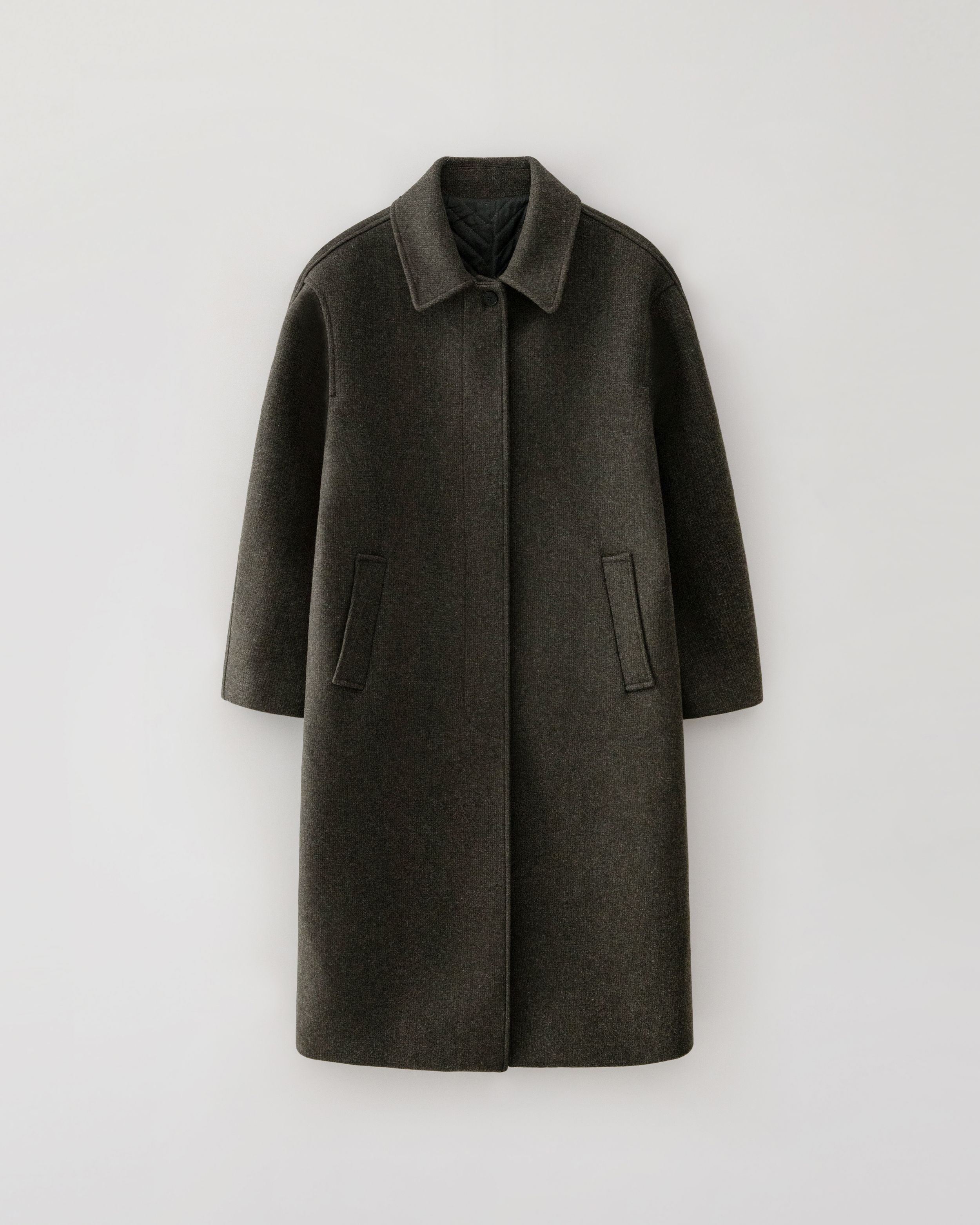 Brest wool over coat : charcoal brown