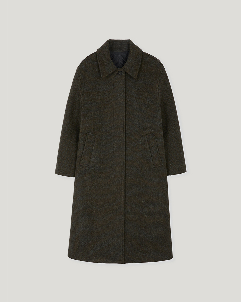Brest wool over coat : charcoal brown