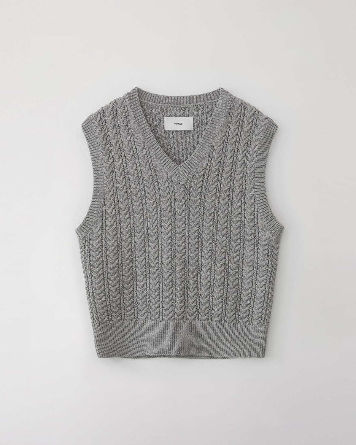Rachel cable knit vest - melange gray
