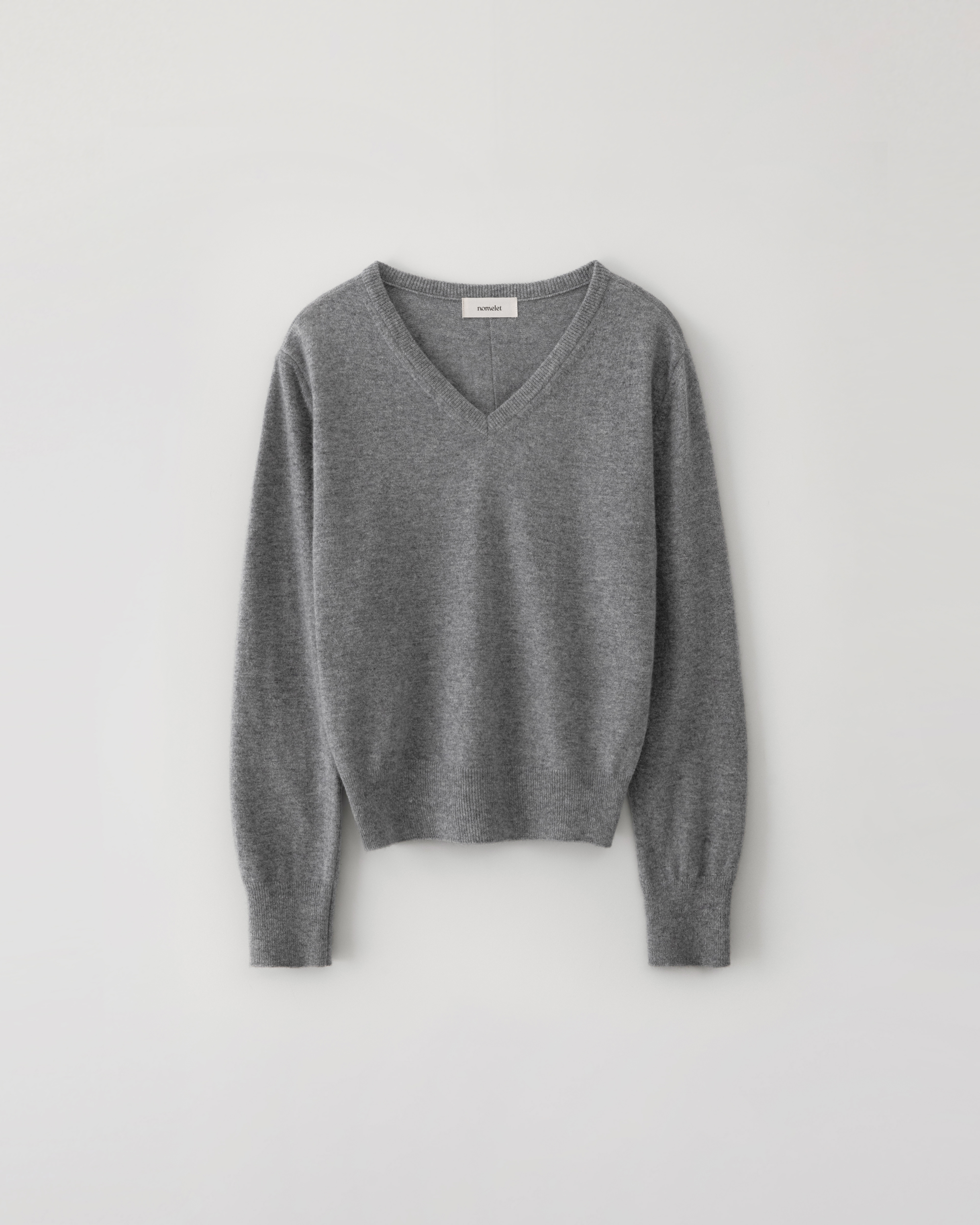 Millie v-neck knit - melange gray