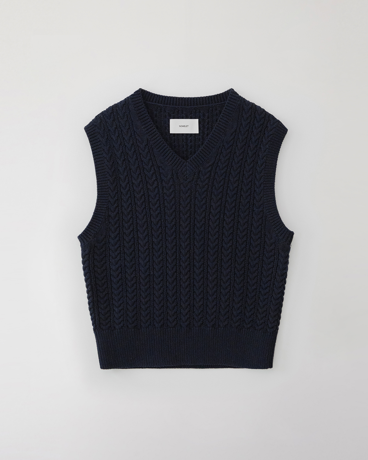 Rachel cable knit vest - deep navy [3/23까지 예약 발송]