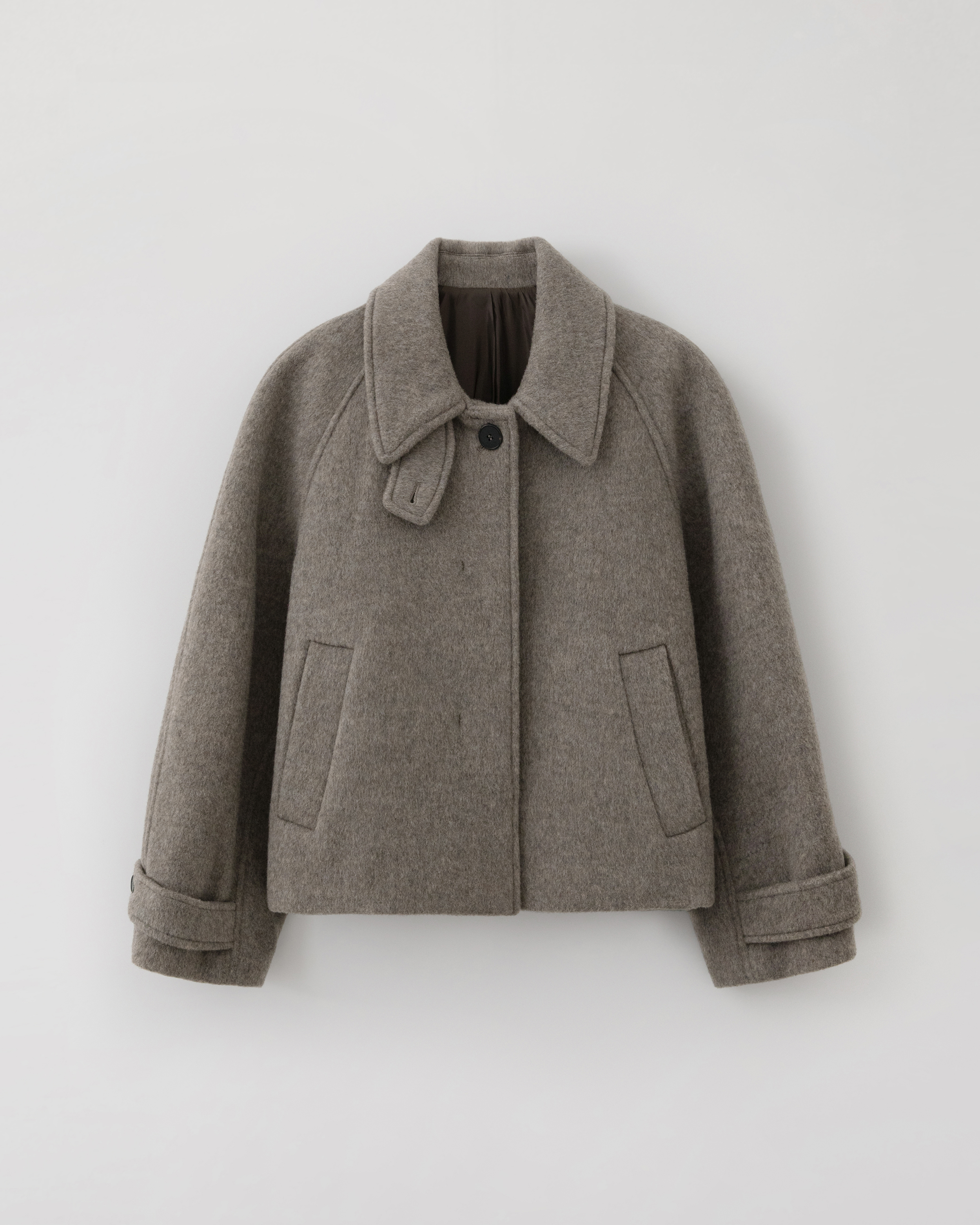Jeanne wool cropped coat - ash mocha