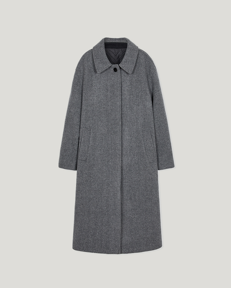 Brest wool over coat - herringbone gray