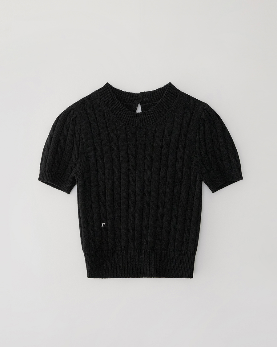 Montblanc half cable knit - black