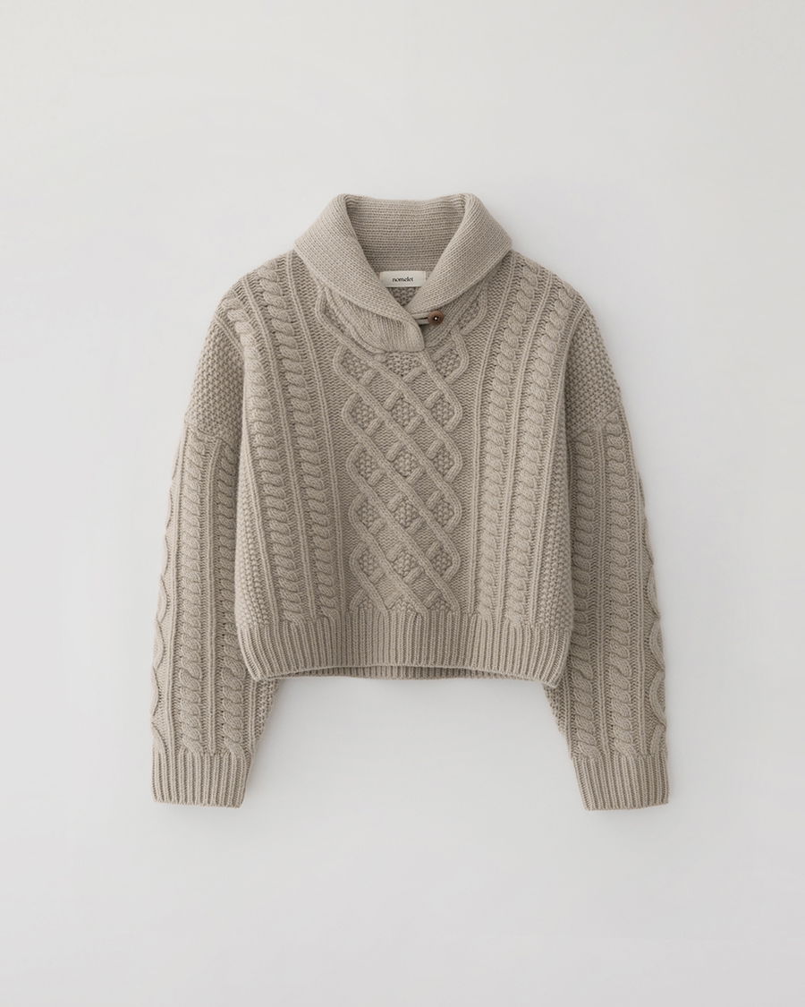Audrey shawl collar knit - mocha