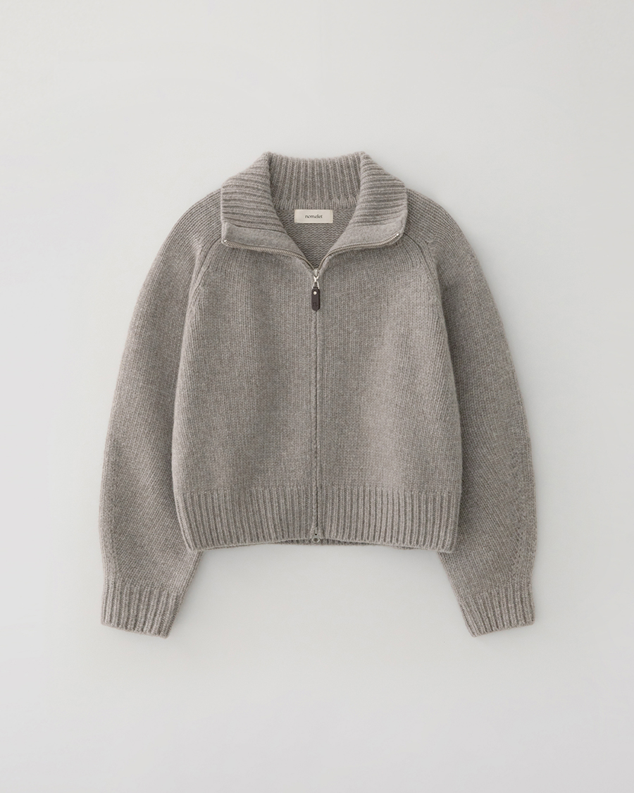 Villa knit zip-up - warm gray