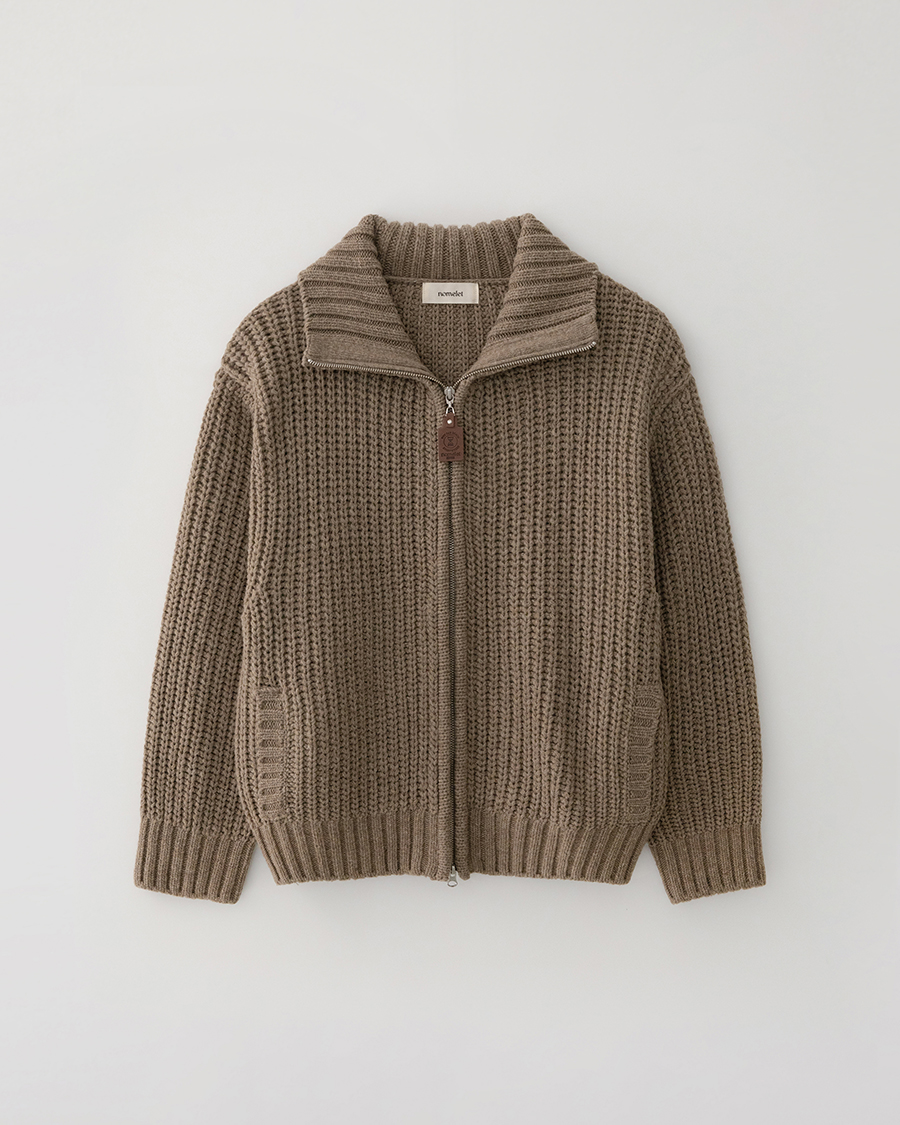 Brooklyn knit zip-up - brown