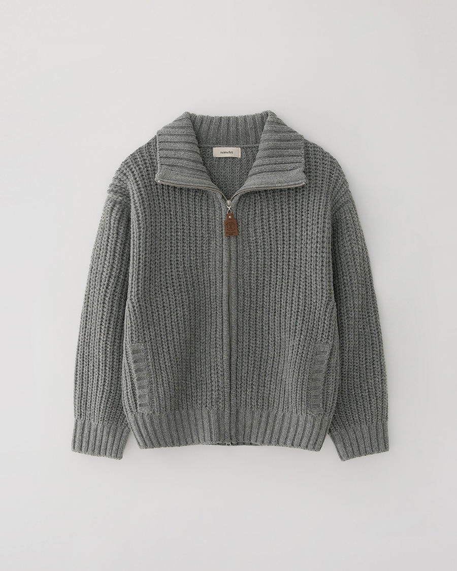Brooklyn knit zip-up - melange gray